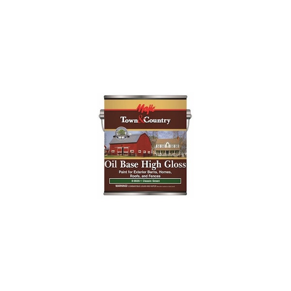 Majic Paints Barn and Fence Paint, High-Gloss, Classic Green, 1 gal Pail - 8-0035-1