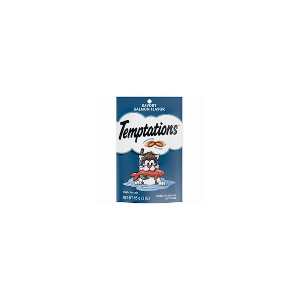 American Distribution & Mfg Co Temptations Cat Treats, Savory Salmon, 3-oz. - 10162833