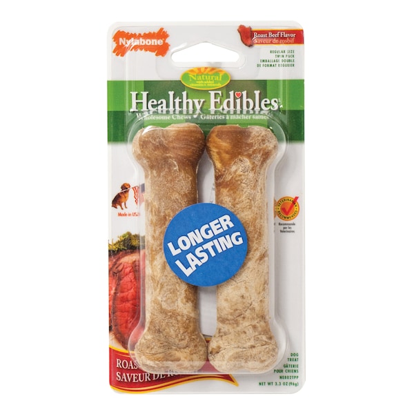 Nylabone Healthy Edibles Lng Lstng Beef Treats Re - NE802TPP