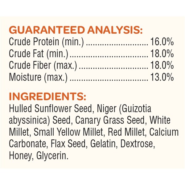 Kaytee Products Kaytee Wild Finch Treat Bar Songbird Hulled Sunflower Seed Energy Treat Bar 14.5 oz - 100537086