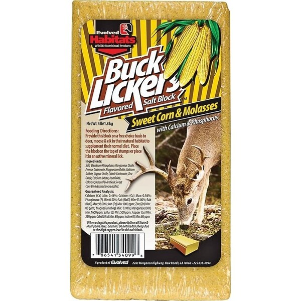 Evolved Habitats Buck Lickers EVO34099 Mineral Block, Sweet Corn Flavor, 4 lb - 34099