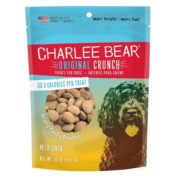 Charlee Bear Original Crunch Chicken Liver Biscuit For Dogs 16 oz - 107466