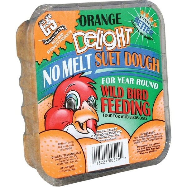 C&S Products No Melt Suet Dough Delights Bird Suet, Orange Flavor, 1175 oz - CS12529