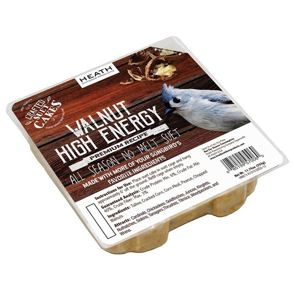 Heath Wild Bird Seed, Crafted Suet, Cake, 11.75 oz, Pack, 12PK - DDC6-12