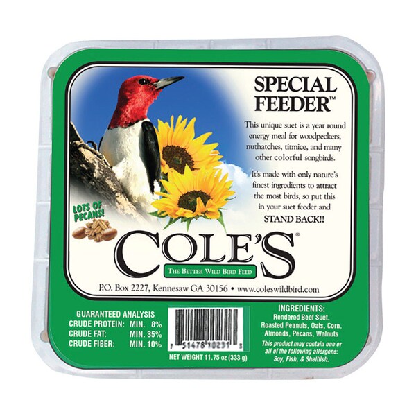Coles Cole's Special Feeder Assorted Species Beef Suet Wild Bird Food 11 oz - SFSU