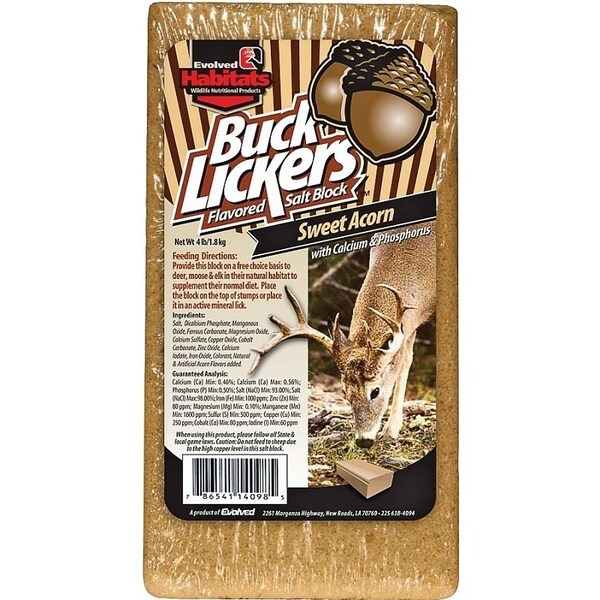 Evolved Habitats Buck Lickers EVO14098 Mineral Block, Acorn Flavor, 4 lb - 14098