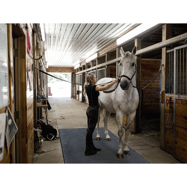 Ackland Heavy Duty Horse Stall Mats - Stable Mats, Durable 3/4 in. Thick Rubber Flooring - Solid Black - ZOR-RM-0005
