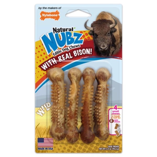 Nylabone Nylabone Nubz Wild Bison Chews For Dogs 7.25 in. 1 pk - NEN301VP4W