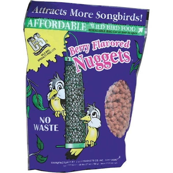 C&S Products Nuggets Bird Food, HighEnergy, Berry Flavor, 27 oz Bag - CS06101