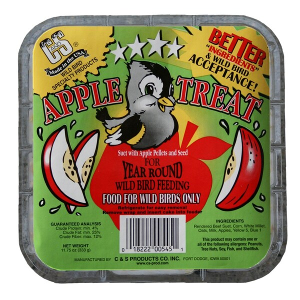 C&S Products C&S Products Apple Treat Assorted Species Beef Suet Wild Bird Food 11.75 oz - 12545