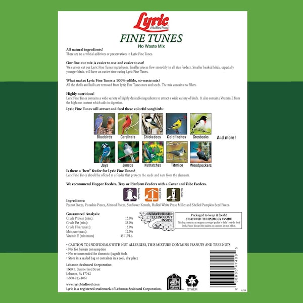 Lyric Lyric Fine Tunes Assorted Species Peanut Pieces Wild Bird Food 5 lb - 26-47409