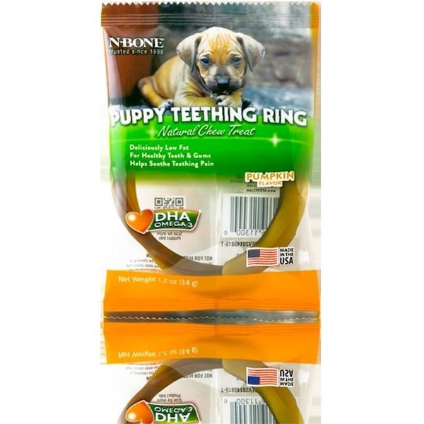 N-Bone Nbone 113017 Puppy Teething Rings In Pumpkin; Pack - 6 - 67511301