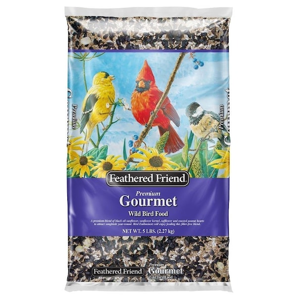 Feathered Friend Gourmet Wild Bird Food, Premium, 5 lb Bag - 14165