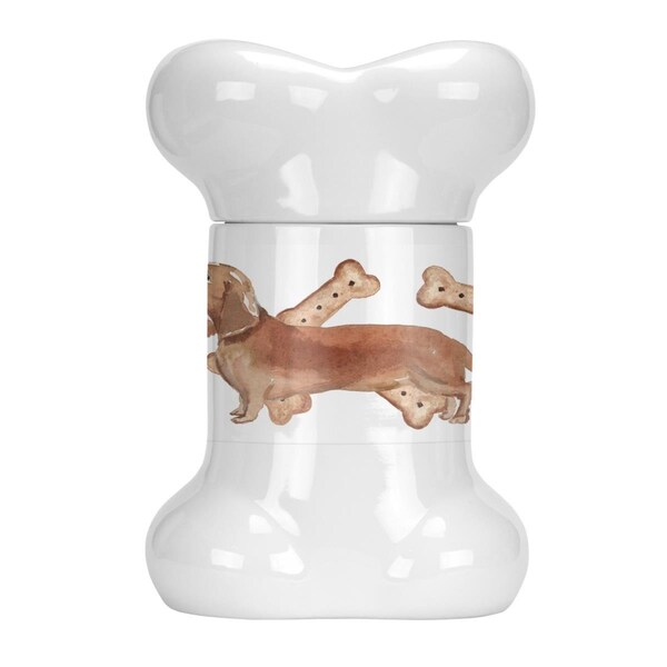 Beaugalan Tan Dachshund Bone Shaped Treat Jar - BE2887426