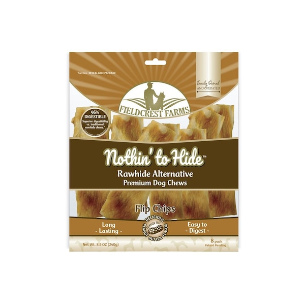Fieldcrest Farms Nothin' to Hide Flip Chip Dog Chew Treats, Peanut Butter, 8PK - 172