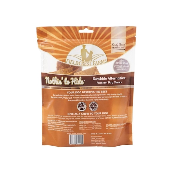 Fieldcrest Farms Nothin' to Hide Flip Chip Dog Chew Treats, Peanut Butter, 8PK - 172