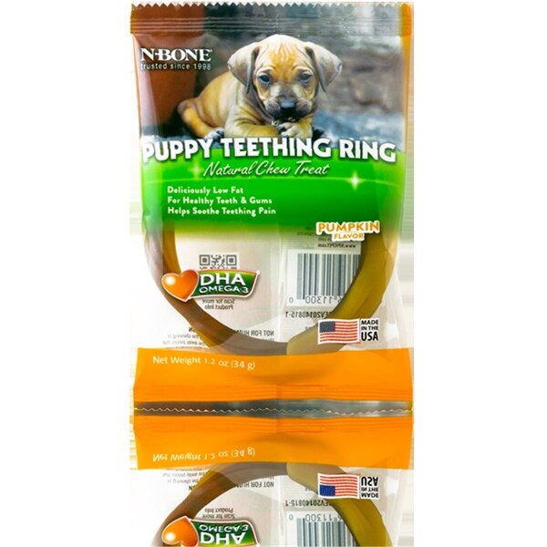 N-Bone 113024 Puppy Teething Rings In Pumpkin, 3PK - 67511302