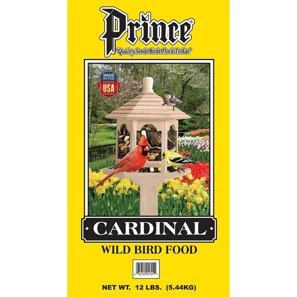 Prince Wild Bird Seed 12 lbs Cardinal Wild Bird Feed Yellow Bag, Yellow - PR395910
