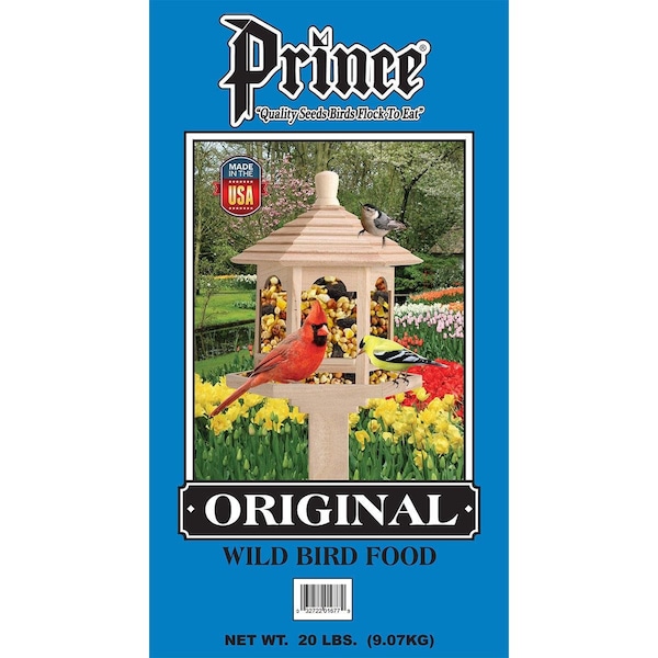 Prince Wild Bird Seed 20 lbs Original Wild Bird Feed, Blue - PR395923