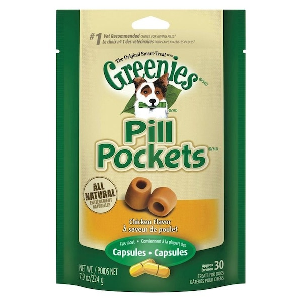 Greenies PILL POCKT DOG TREAT CKN, 30PK - 101070