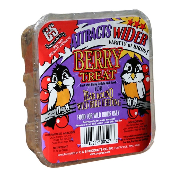 C&S Products C&S Products Berry Treat Assorted Species Beef Suet Wild Bird Food 11.75 oz - 12527