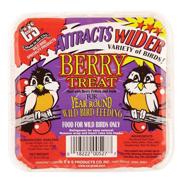 C&S Products C&S Products Berry Treat Assorted Species Beef Suet Wild Bird Food 11.75 oz - 12527