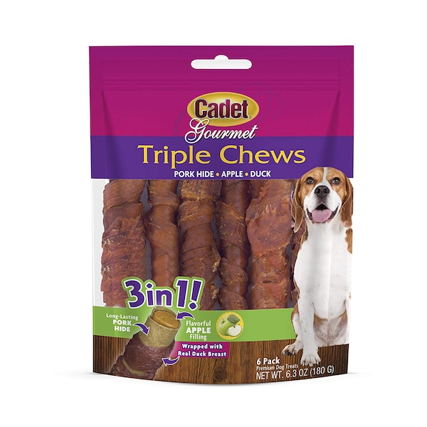 Cadet Triple Chew Treat Duck/Apple 6Pcs - C07781W