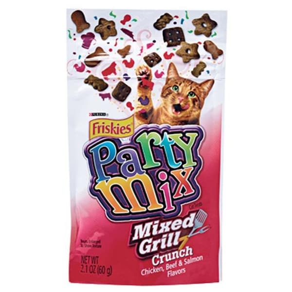 Friskies Friskies 23806 2.1 oz. Party Mix Mixed Grill Crunch; Cat Treat - 161111