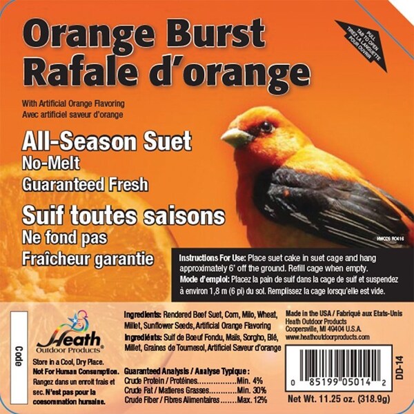Heath Suet Cake, AllSeason, Orange Flavor, 1125 oz - DD-14