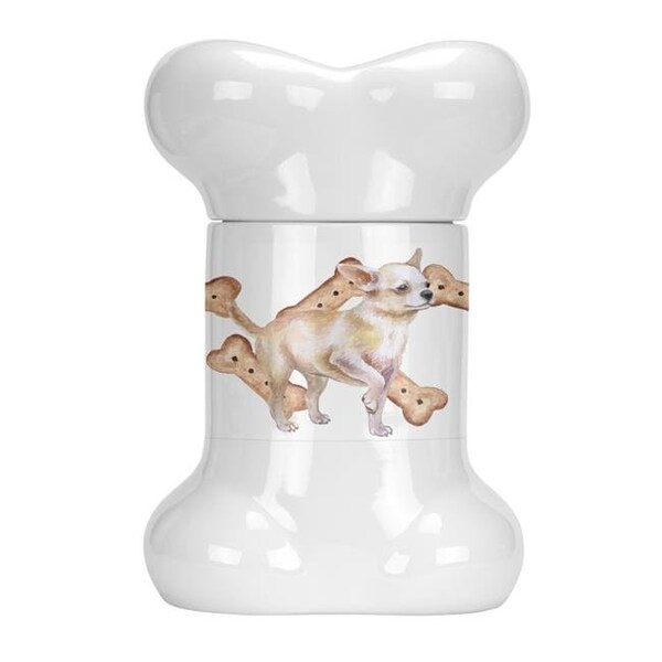 Carolines Treasures Carolines Treasures CK2277BSTJ Chihuahua Leg Up Bone Shaped Treat Jar - CK2277BSTJ