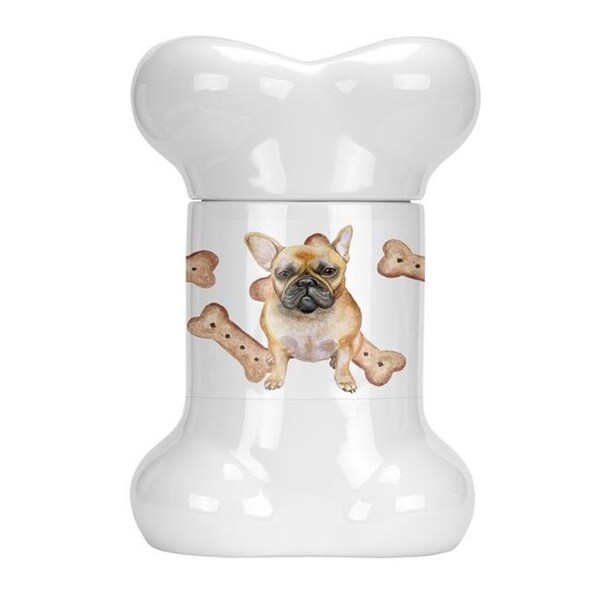 Carolines Treasures Carolines Treasures CK2268BSTJ Frenchie French Bulldog Bone Shaped Treat Jar - CK2268BSTJ