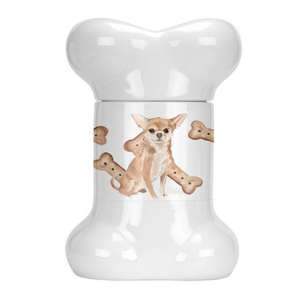 Carolines Treasures Carolines Treasures CK2348BSTJ Chihuahua Bone Shaped Treat Jar - CK2348BSTJ
