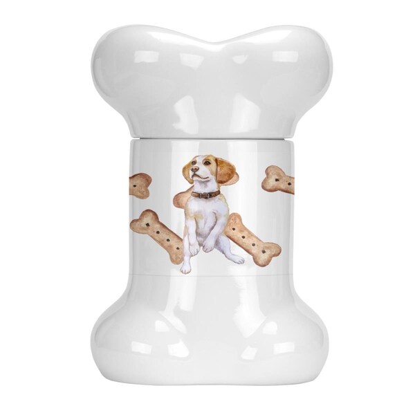 Beaugalan Beagle in Collar Bone Shaped Treat Jar - BE2898493