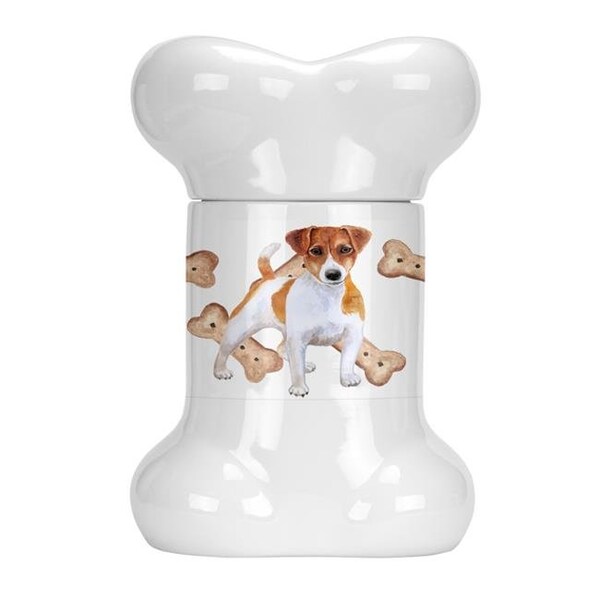 Carolines Treasures Carolines Treasures CK2269BSTJ Jack Russell Terrier Bone Shaped Treat Jar - CK2269BSTJ