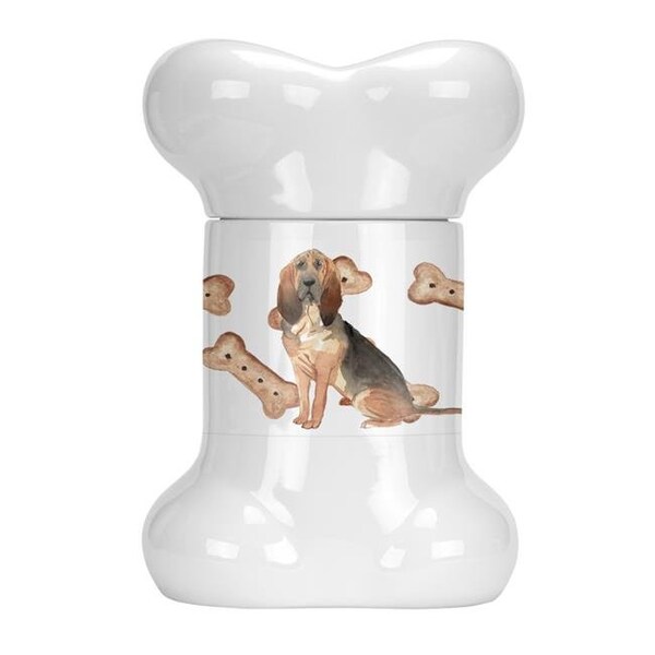 Carolines Treasures Carolines Treasures CK2307BSTJ Bloodhound Bone Shaped Treat Jar - CK2307BSTJ