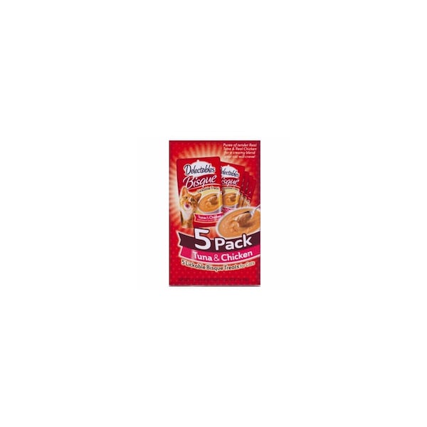 Hartz Mountain Corporaton Lickable Bisque Treats for Cats, Chicken & Tuna, 1.4 oz. Each, 5PK - 15467