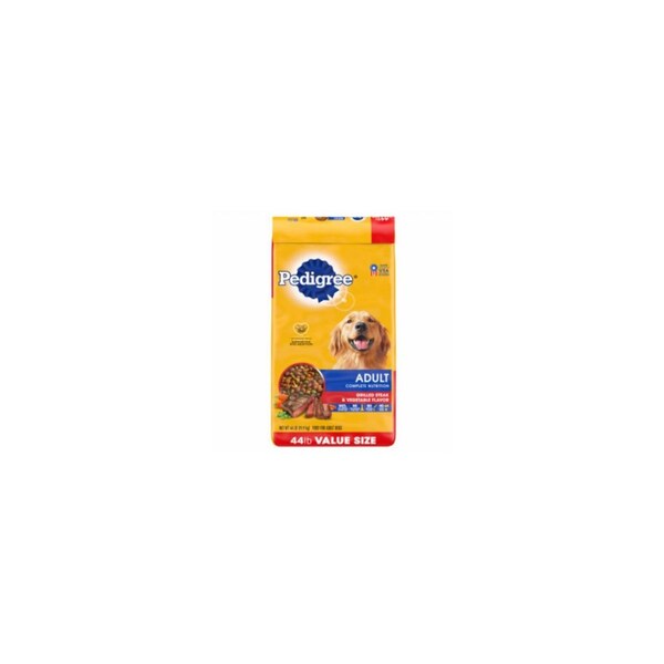 Pedigree Dry Dog Food, Adult Complete Nutrition Grilled Steak & Vegetable, 44-Lbs. - 14342