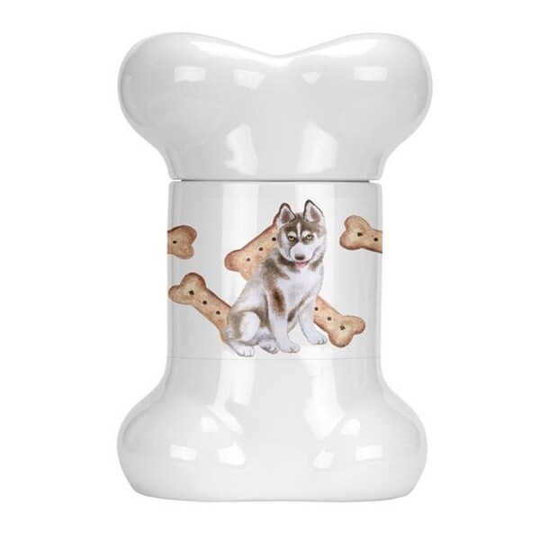 Carolines Treasures Carolines Treasures CK2276BSTJ Siberian Husky Bone Shaped Treat Jar - CK2276BSTJ