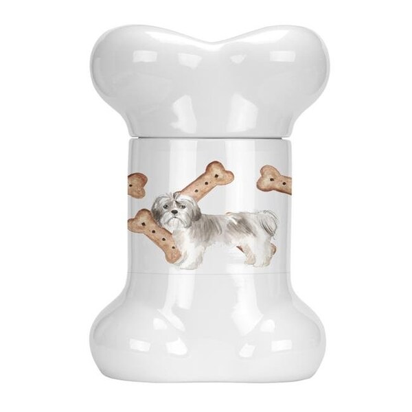 Carolines Treasures Carolines Treasures CK2332BSTJ Shih Tzu Puppy Cut Bone Shaped Treat Jar - CK2332BSTJ
