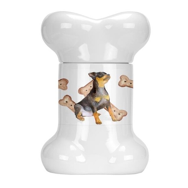 Carolines Treasures Carolines Treasures CK2303BSTJ Miniature Pinscher No.2 Bone Shaped Treat Jar - CK2303BSTJ