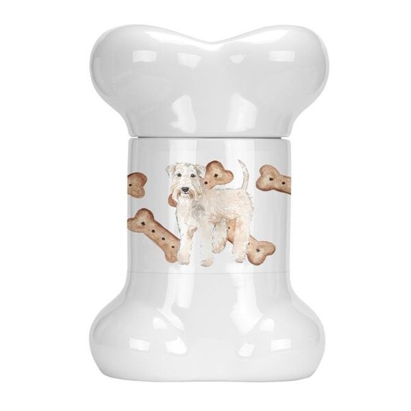 Carolines Treasures Carolines Treasures CK2337BSTJ Soft Coated Wheaten Terrier Bone Shaped Treat Jar - CK2337BSTJ