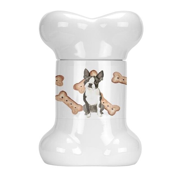 Carolines Treasures Carolines Treasures CK2308BSTJ Boston Terrier Bone Shaped Treat Jar - CK2308BSTJ