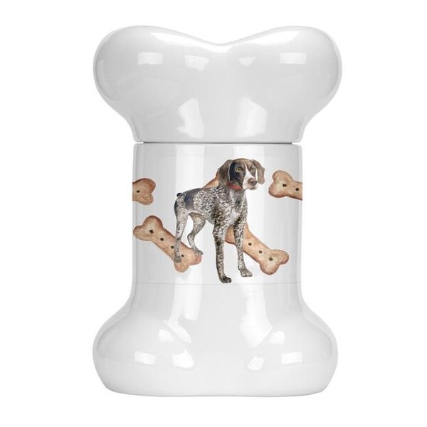 Carolines Treasures Carolines Treasures CK2221BSTJ German Shorthaired Pointer Bone Shaped Treat Jar - CK2221BSTJ