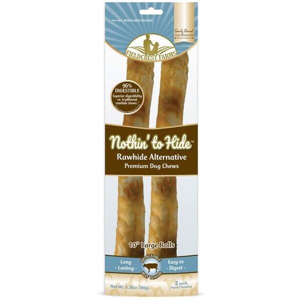 Nothin To Hide Fieldcrest Farms Nothin' to Hide Beef Grain Free Chews For Dogs 10 in. 2 pk - 153