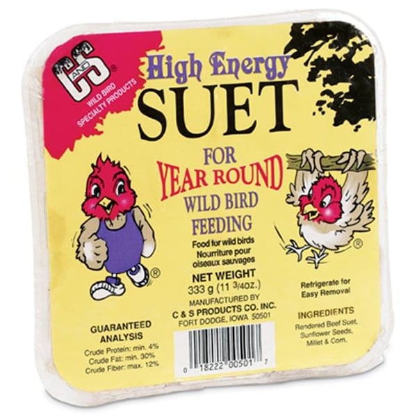 C&S Products C & S 12501 11.75 oz. High Energy Suet Cake - Pack of 12 - 689919