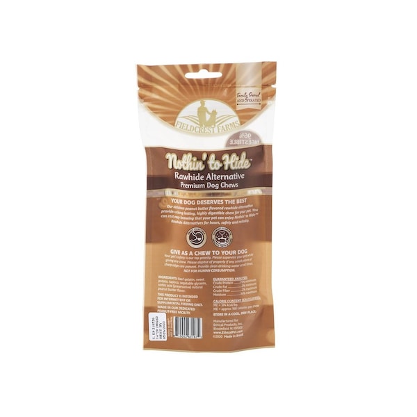 Fieldcrest Farms Nothin' to Hide Dog Chew Treat Rolls, Peanut Butter Flavor, Small 5-In Pair - 167