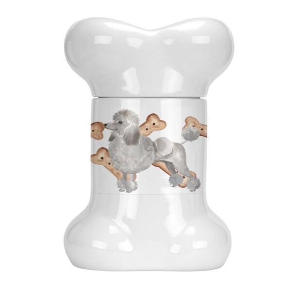 Beaugalan Grey Poodle Bone Shaped Treat Jar - BE2893418