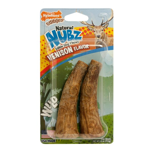 Nylabone Nylabone Nubz Venison Chews For Dogs 2.8 oz 4.3 in. 2 pk - NAN803TPW