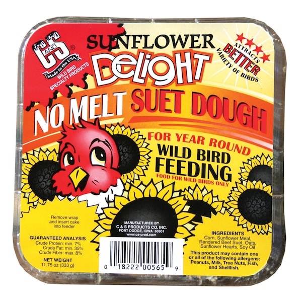 C&S Products C&S Products Sunflower Delight Assorted Species Beef Suet Wild Bird Food 11.75 oz - 12565