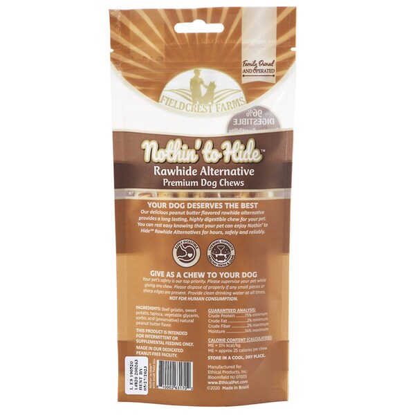 Nothin To Hide Fieldcrest Farms Nothin' to Hide Peanut Butter Grain Free Chews For Dogs 10 pk - 170